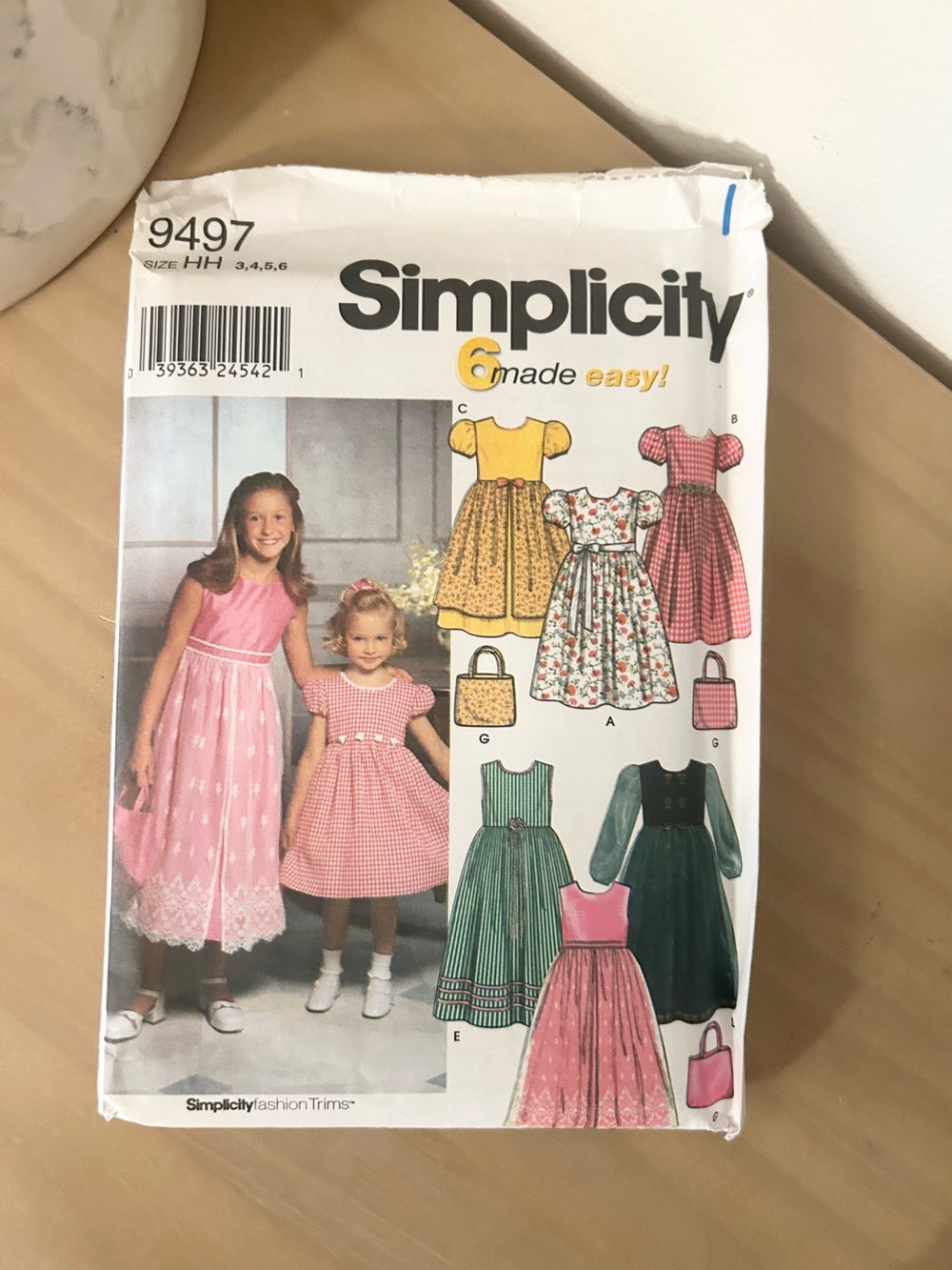 Vintage Simplicity 9497 Girls Dress & Purse Sewing Pattern Sizes 3–6